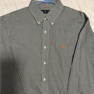 Polo by Ralph Lauren Men's dark green and White Gingham Shirt